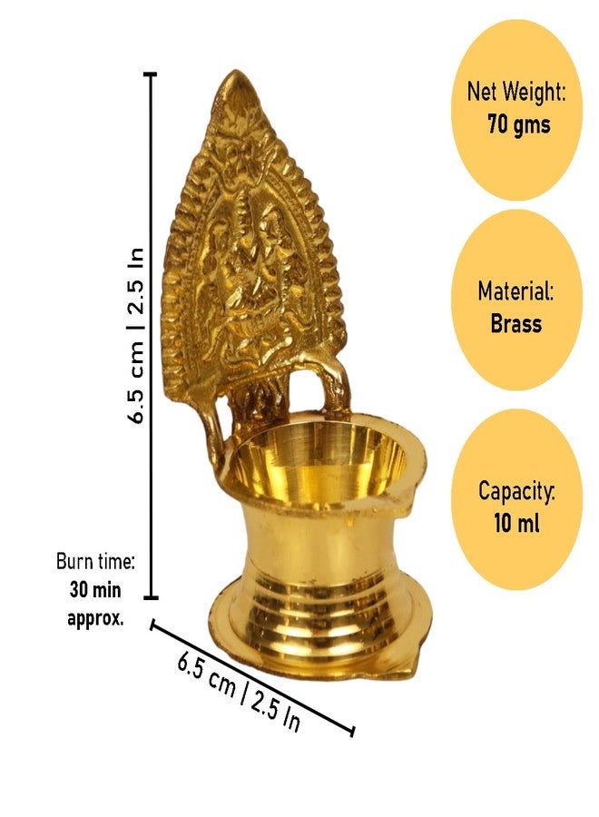 Spillbox النحاس التقليدي Kamachi Diya لمصباح زيت Puja Deepam للمنزل | معبد Kamatchi Devi Maa| هندوسي (صغير) - ميني كاماتشي عمان فيلاككو - Image 5